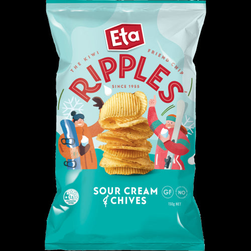 Eta Ripple Cut Sour Cream & Chives Potato Chips 150g