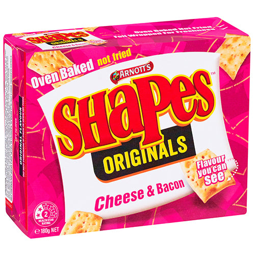 Arnott's Shapes Cheese & Bacon Crackers 180g