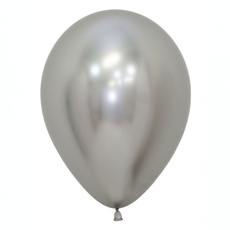 Balloon - Sempertex 30cm Metallic Reflex Silver Latex  - Pack of (50)