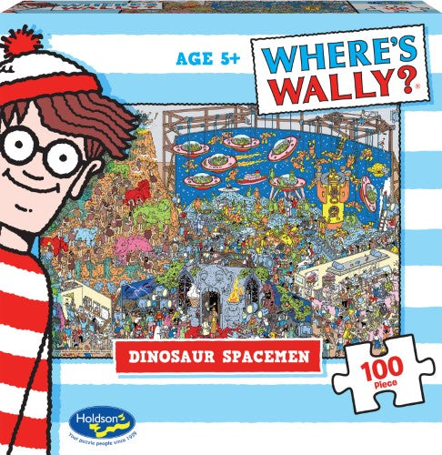 Jigsaw Puzzle - Where's Wally Dinosaur Spacemen ( 100pcs)