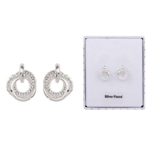 Elegant silver plated triple circle studs, perfect for any occasion and suitable for sensitive ears.
