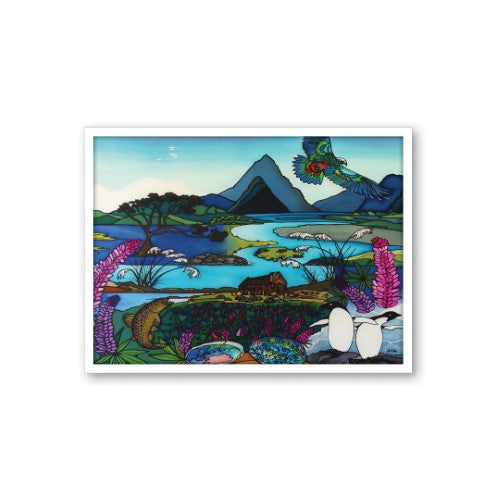 Jo May Kiwiana Framed Canvas Print - South Island Scenery