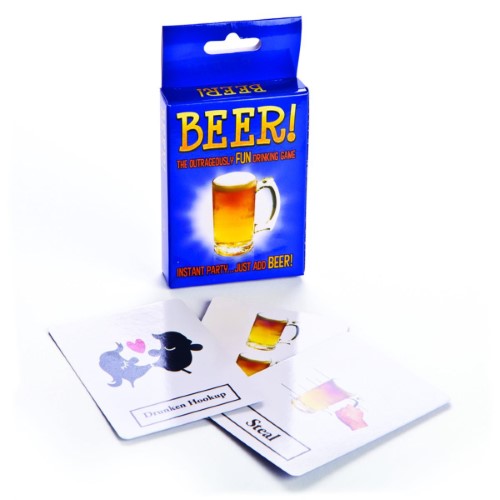 Beer Card Game (3 Sets) for 2-6 players, featuring drink assignments, trivia, and fun for lively gatherings.