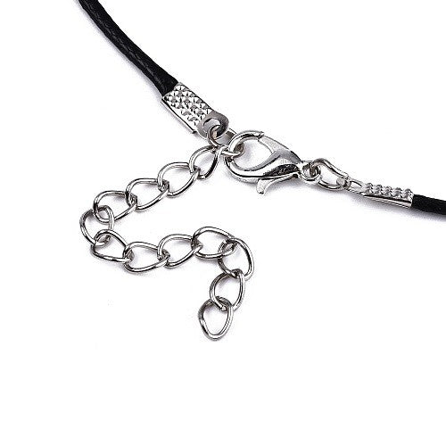 Pack of 50  Black Wax Cord Necklace with Clasp