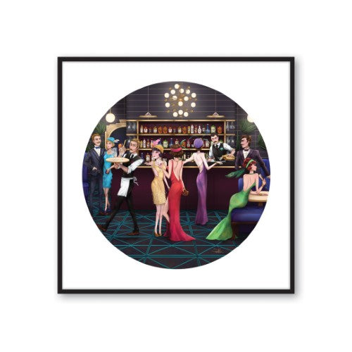 Sophie Blokker Kiwiana Framed Canvas Print featuring vibrant New Zealand motifs in elegant Art Deco style, perfect for home decor.