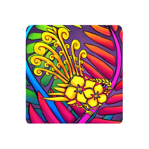 3D textured square ceramic tile featuring a Koru Fantail design, ideal for enhancing New Zealand-themed home decor.