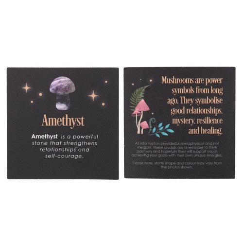 Amethyst Magical Crystal Mushroom in polished amethyst, promoting emotional balance and positive energy for home decor.