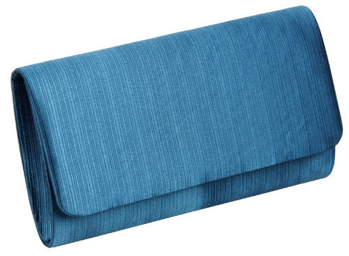 Teal clutch bag, 22x12.5x5cm, features a 1cm strap, perfect for stylish outings and special occasions.