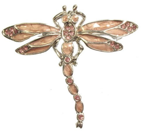 Elegant dragonfly brooch with intricate detailing, perfect for adding a whimsical touch to any outfit.