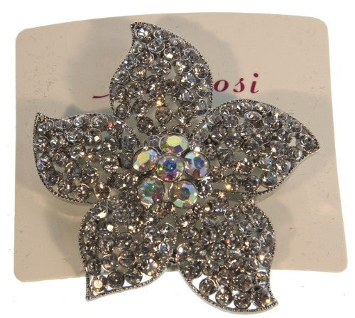 Elegant Dia Flower Brooch, 7cm x 5.5cm, featuring intricate floral details, perfect for any outfit or occasion.