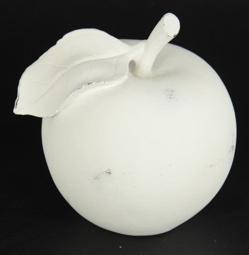 Glossy polyresin apple ornament, 12x12x12cm, adds elegance and charm to home decor and makes a thoughtful gift.