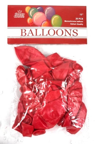 Pack of 20 Metallic Red Balloons for festive occasions, perfect for vibrant decorations and easy to inflate with helium or air.