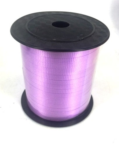 Vibrant purple curling ribbon roll, 5mm wide and 225m long, perfect for gifts, crafts, and decorations.