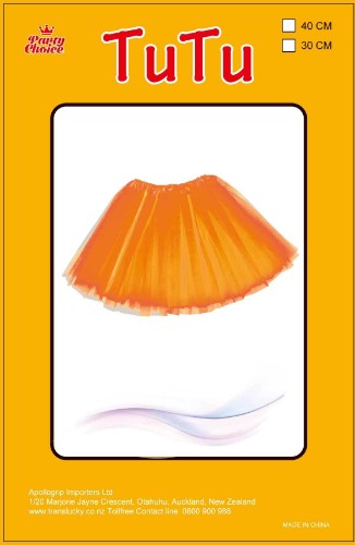 Vibrant orange 3-layer tutu for girls, perfect for dress-up, dancing, and parties, adding fun and flair to playtime.