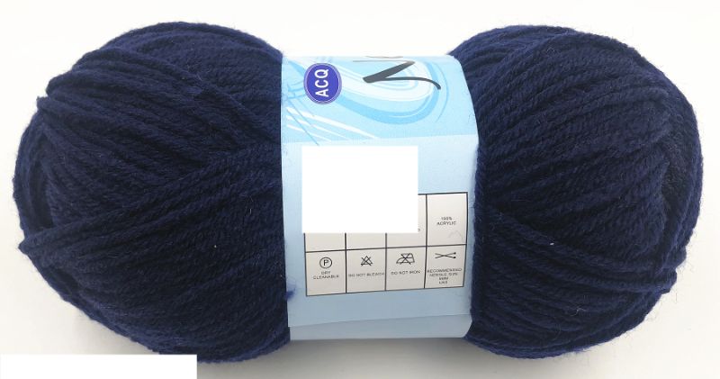 Set of 12 navy acrylic yarn skeins (100g each) for versatile knitting, crocheting, and crafting projects.