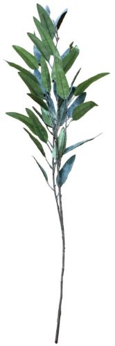 Artificial long leaf branch in vibrant green, perfect for home decor and floral arrangements, offering lifelike details without upkeep.