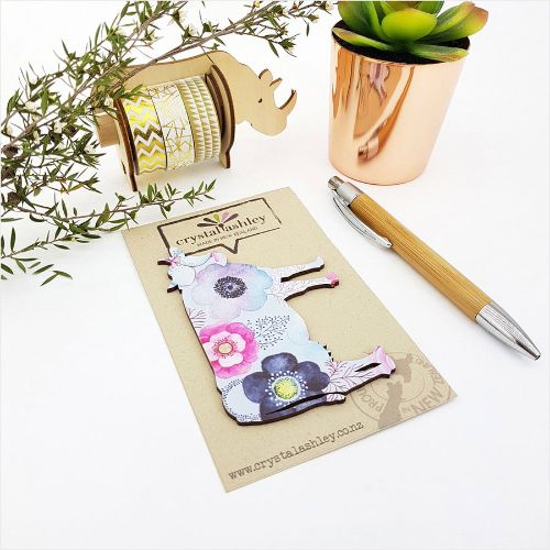 Wall art featuring a charming blue floral cow design, crafted from durable 3mm MDF, ideal for enhancing any room's decor.