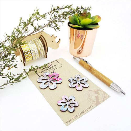 Blue floral wall art featuring playful mini daisy shapes, crafted from durable 3mm MDF for stylish home decor.