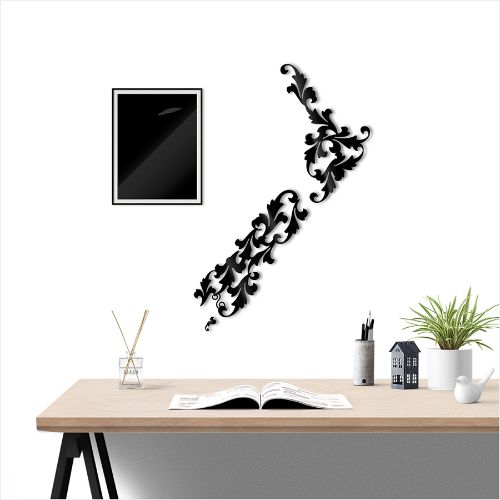 Kiwiana Wall Art featuring a large black NZ map, crafted from durable ACM, perfect for stylish indoor or outdoor display.