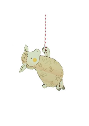 Whimsical sheep art peg holding a star, perfect for displaying kids' artwork and photos in a playful way.