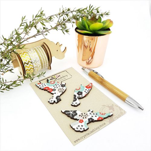 Blue whimsical wall art set featuring mini dove shapes, ideal for adding charm and serenity to any room.