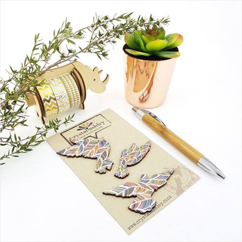 Delicate mini dove wall art set with feather pattern, crafted from durable MDF for elegant home decor.