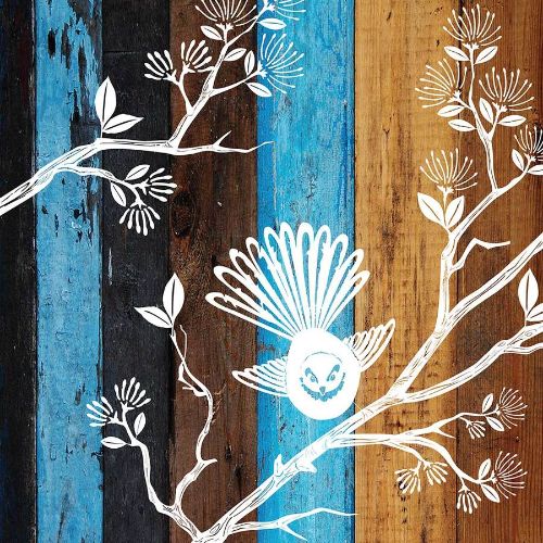 Kiwiana wall art featuring a fantail design printed on durable plywood, perfect for enhancing home decor.