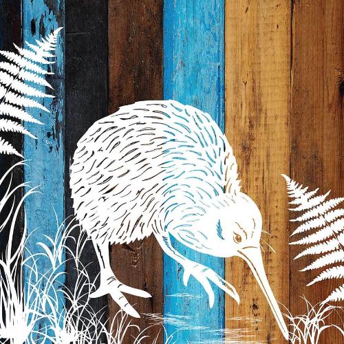 Kiwiana wall art featuring a vibrant Kiwi design on 18mm thick plywood, perfect for adding charm to any space.