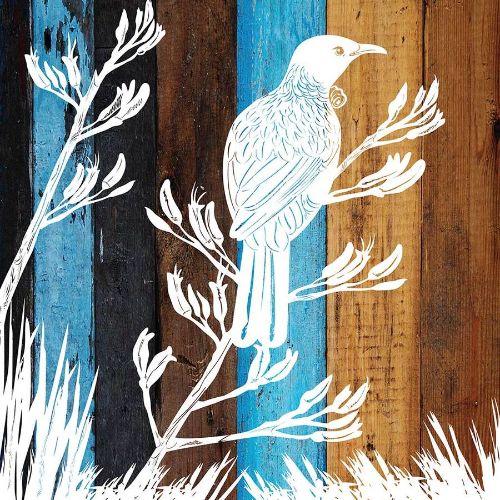 Kiwiana Wall Art featuring a Tui bird printed on lightweight plywood, perfect for enhancing home decor.