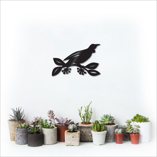 Kiwiana Wall Art featuring a Tui on Pohutukawa, vibrant and durable art piece perfect for indoor or outdoor decor.