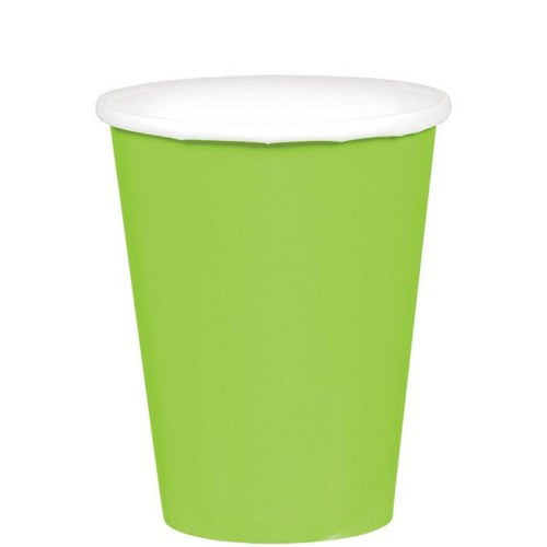 Vibrant kiwi design paper cups in a pack of 20, perfect for serving 266ML of beverages at parties and gatherings.