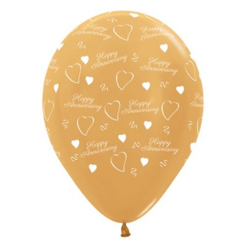 30cm pack of 6 gold metallic latex balloons, perfect for anniversaries and celebrations, adding elegance to any event.