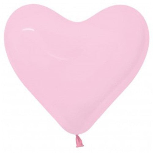 28cm Hearts Fashion Pink Latex Balloons - Pack of 12