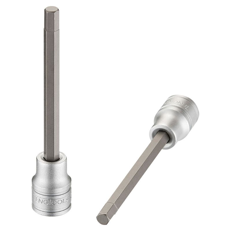 Teng 3/8in Dr. Long Hex Bit Socket 6mm, crafted from chrome vanadium steel for durability, ideal for tough mechanics and DIY tasks.