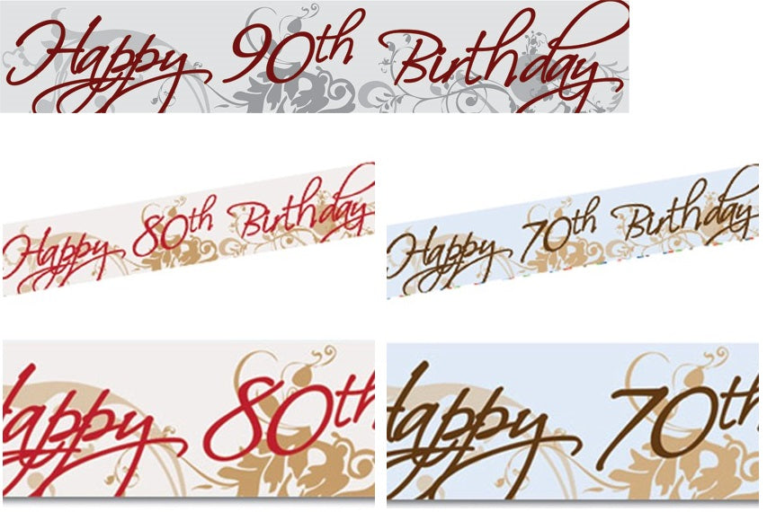 Vibrant 80th Birthday Banner, 1.8m x 32cm, perfect for festive celebrations and photo backdrops.