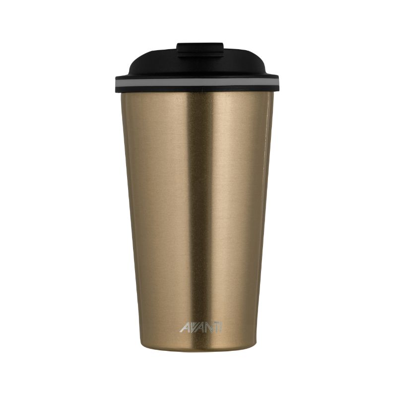 Avanti Go Cup Travel Mug in Champagne, 410ml, double insulated for 8 hours hot and 16 hours cold, eco-friendly design.