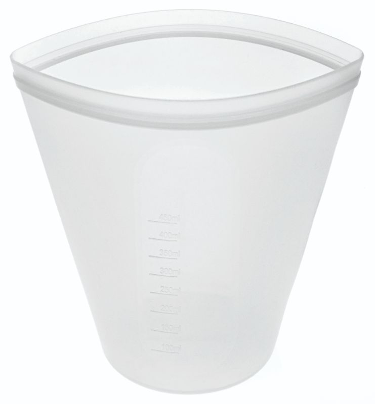 Avanti Pinch & Lock Bag 450ml in white, silicone, heat resistant, airtight seal, ideal for food storage and meal prep.