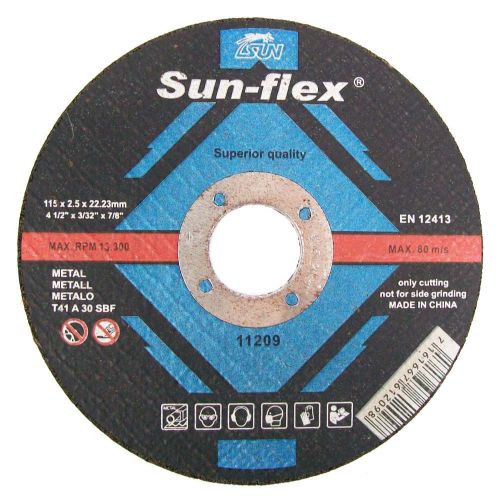 Pack of 3 durable Metal Cutting Grinding Discs (115 x 2.5 x 22mm) for precise cutting and grinding of steel and aluminum.