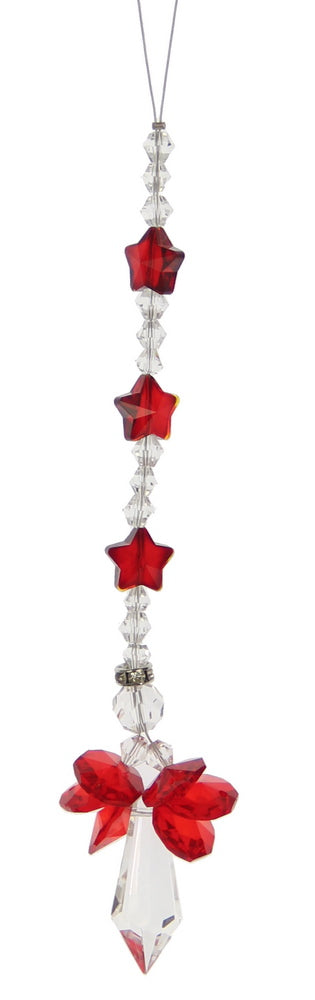 Vibrant red Angel Suncatcher Drop, 23 cm, beautifully crafted to refract light and elevate your home decor.