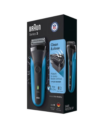 Braun Series 3 Flex Shaver - Wet/Dry: Ergonomic electric shaver with 3 adaptive elements for comfortable, versatile shaving.