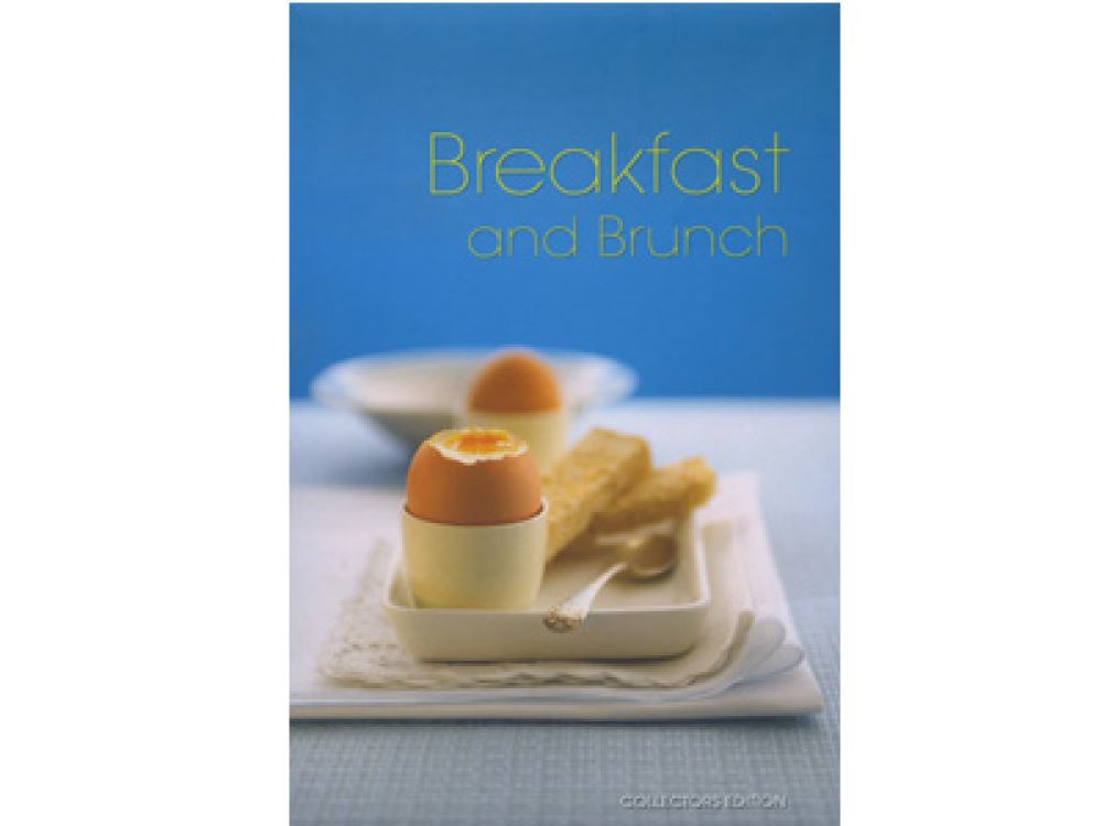 Illustrated hardcover cookbook featuring 196 diverse breakfast and brunch recipes with a padded case cover and Wire-O binding.