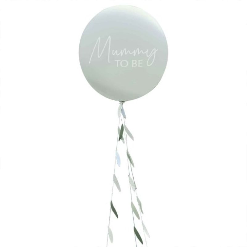 Balloon - Botanical Baby Mummy To Be Baby Shower Balloon with Botanical Tail