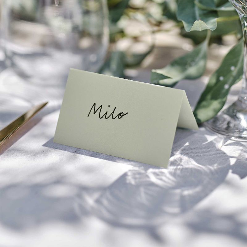 Sage Wedding Place Cards - Pack of 12