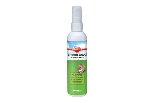 KT Smellin' Good Critter Spray 237mL for freshening small animals and habitats, scented like baby powder.