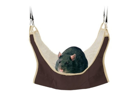 Cozy 30cm x 30cm hammock for rats and degus, made of soft polyester and imitation lamb wool for ultimate comfort.