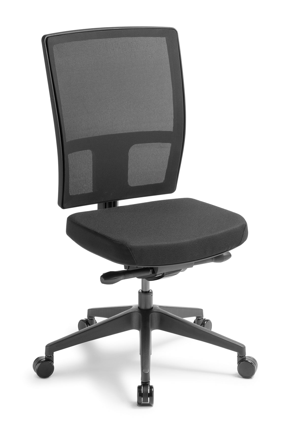 Ergonomic Media Ergo No Arms chair with mesh backrest, high-resilience foam seat, and full adjustability features.