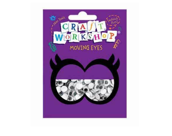 Pack of 200 black 7mm moving eyes for crafts, perfect for adding playful expressions to DIY projects like puppets and decorations.