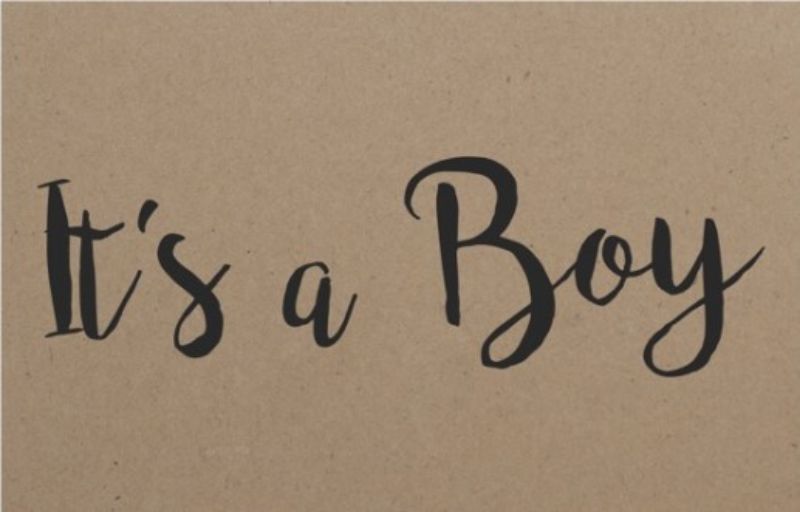 Brown kraft florist cards celebrating new baby boys, perfect for floral arrangements and heartfelt messages. Pack of 50.