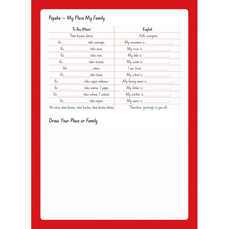 A4 exercise book with 64 pages, one unruled for sketches and one 7mm ruled for notes, featuring a durable cover and reference materials.