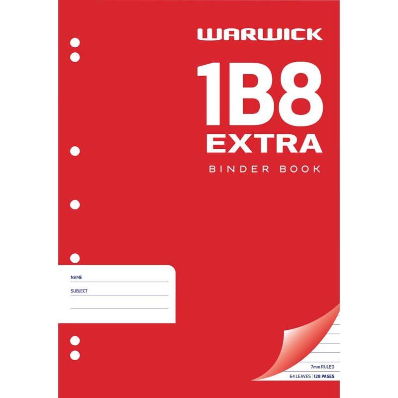 Warwick Exercise Book 1B8 A4 with 64 ruled leaves, perfect for organized notes and creative writing.